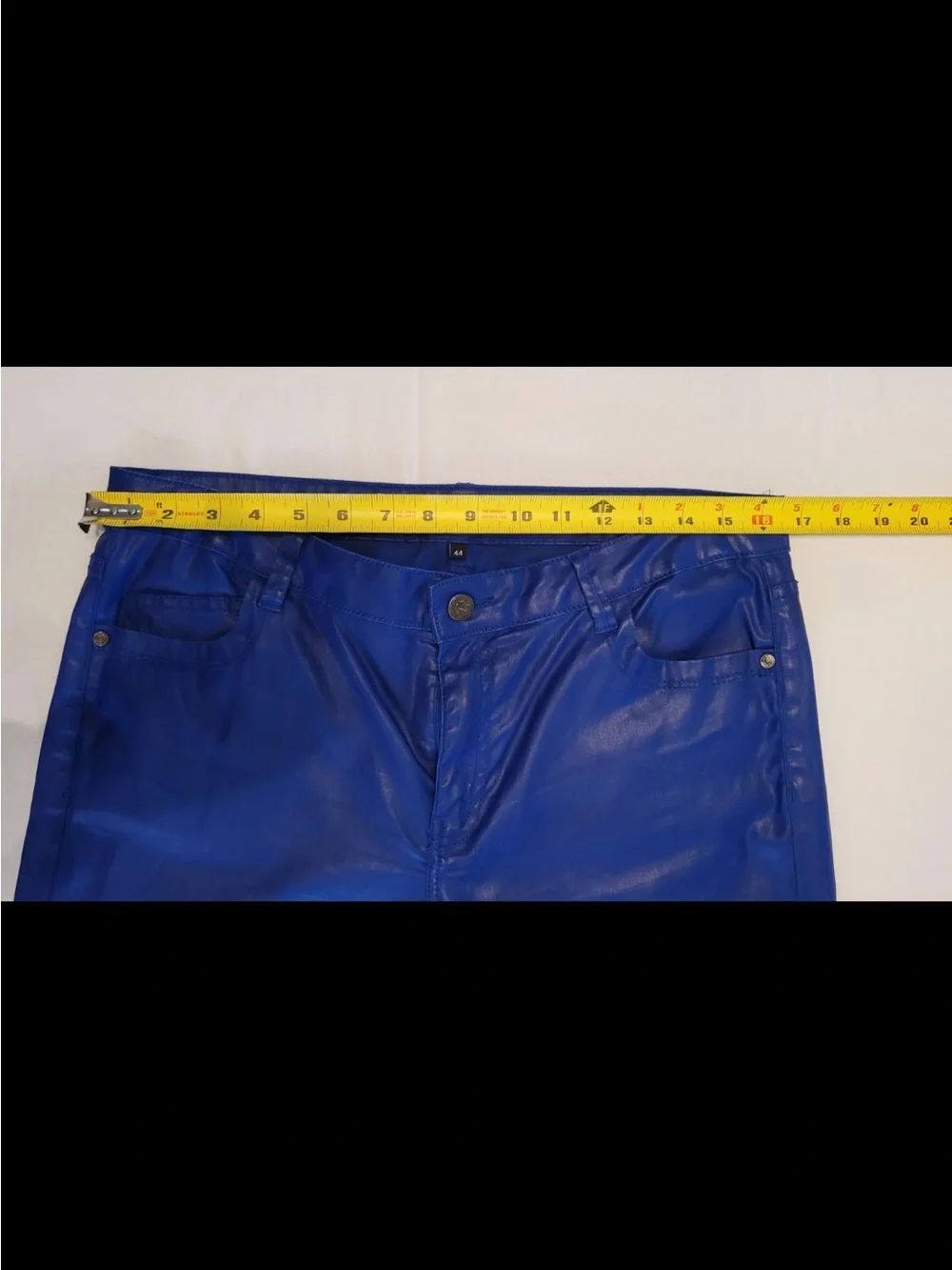 Anne Fontaine Cobalt Blue Faux Leather Pants